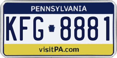 PA license plate KFG8881