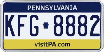 PA license plate KFG8882