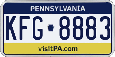 PA license plate KFG8883