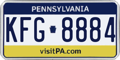 PA license plate KFG8884