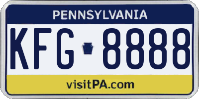 PA license plate KFG8888