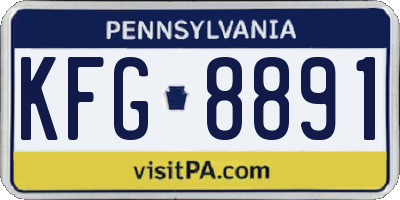 PA license plate KFG8891