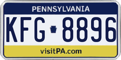 PA license plate KFG8896