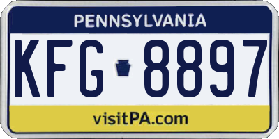 PA license plate KFG8897