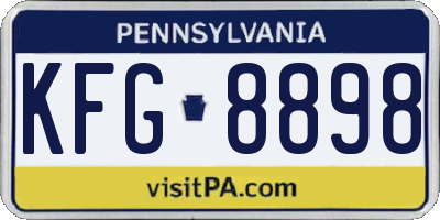 PA license plate KFG8898