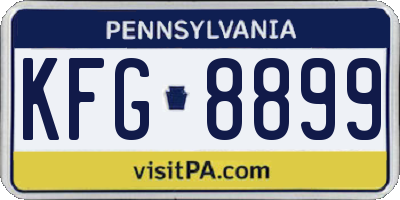 PA license plate KFG8899