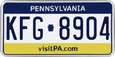 PA license plate KFG8904