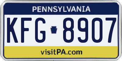 PA license plate KFG8907