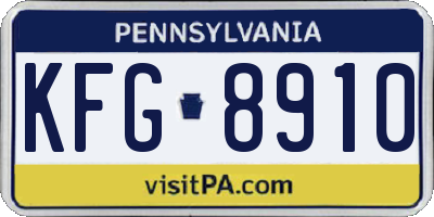 PA license plate KFG8910