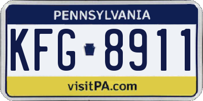 PA license plate KFG8911