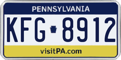 PA license plate KFG8912