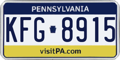 PA license plate KFG8915