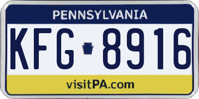 PA license plate KFG8916