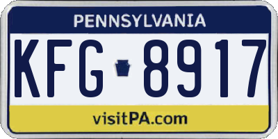 PA license plate KFG8917