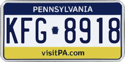 PA license plate KFG8918