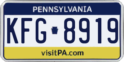 PA license plate KFG8919