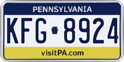 PA license plate KFG8924