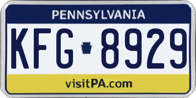 PA license plate KFG8929
