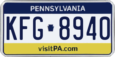 PA license plate KFG8940