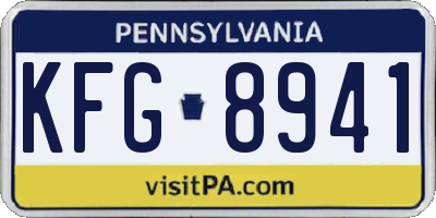 PA license plate KFG8941