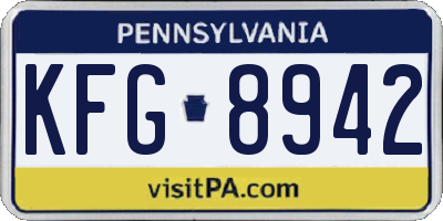 PA license plate KFG8942