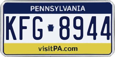 PA license plate KFG8944