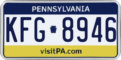 PA license plate KFG8946