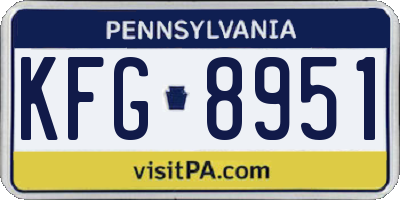PA license plate KFG8951