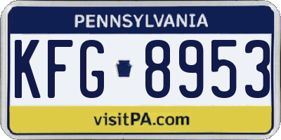 PA license plate KFG8953