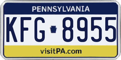PA license plate KFG8955