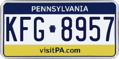 PA license plate KFG8957