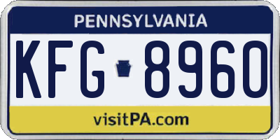 PA license plate KFG8960