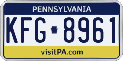 PA license plate KFG8961