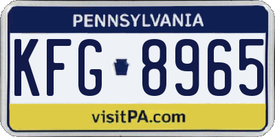 PA license plate KFG8965