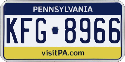 PA license plate KFG8966