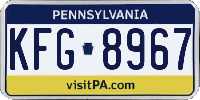 PA license plate KFG8967