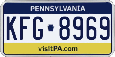PA license plate KFG8969