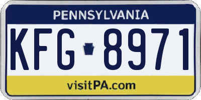 PA license plate KFG8971