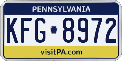 PA license plate KFG8972