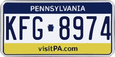 PA license plate KFG8974
