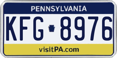 PA license plate KFG8976