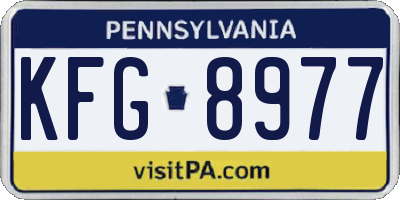 PA license plate KFG8977