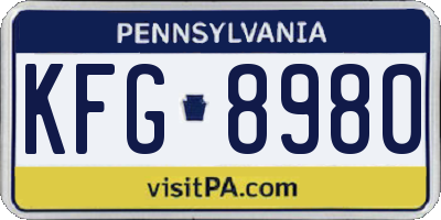 PA license plate KFG8980