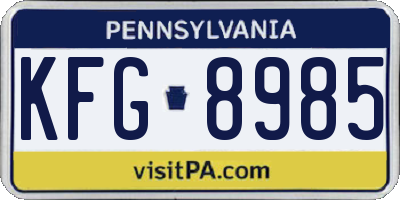 PA license plate KFG8985