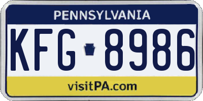 PA license plate KFG8986