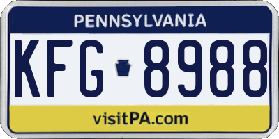 PA license plate KFG8988