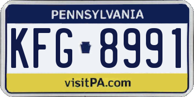 PA license plate KFG8991