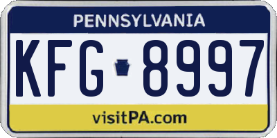 PA license plate KFG8997