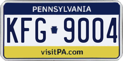 PA license plate KFG9004