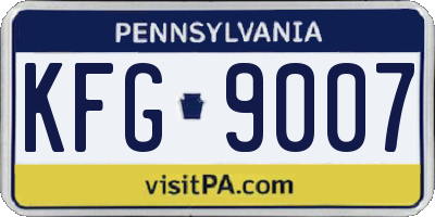 PA license plate KFG9007